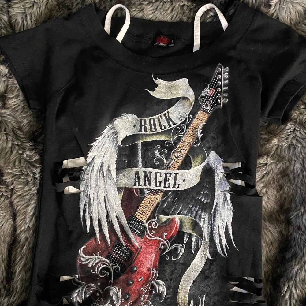 Black Rock Angel Layered Shirt and Tank Top